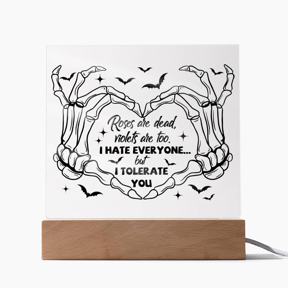 Roses Are Dead - Halloween-Themed Acrylic Display Centerpiece