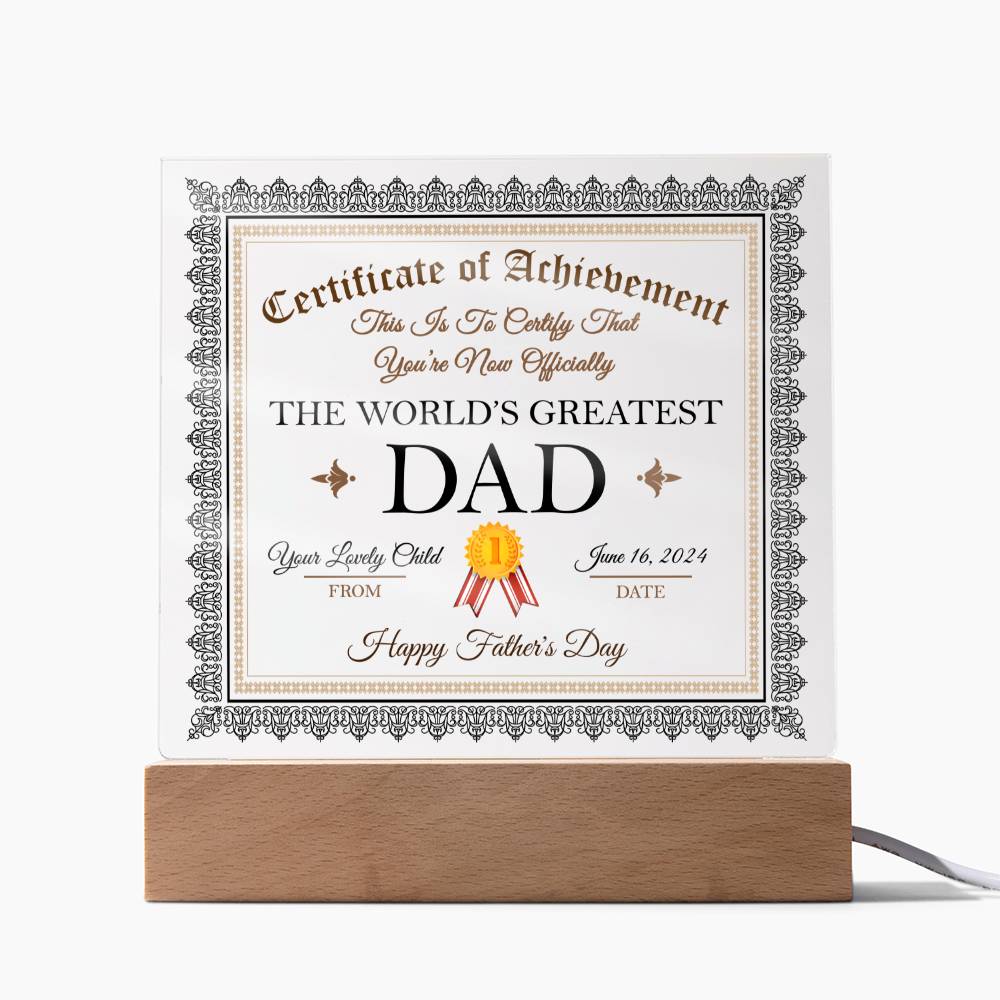 World's Greatest Dad - Acrylic Display Centerpiece For Dad
