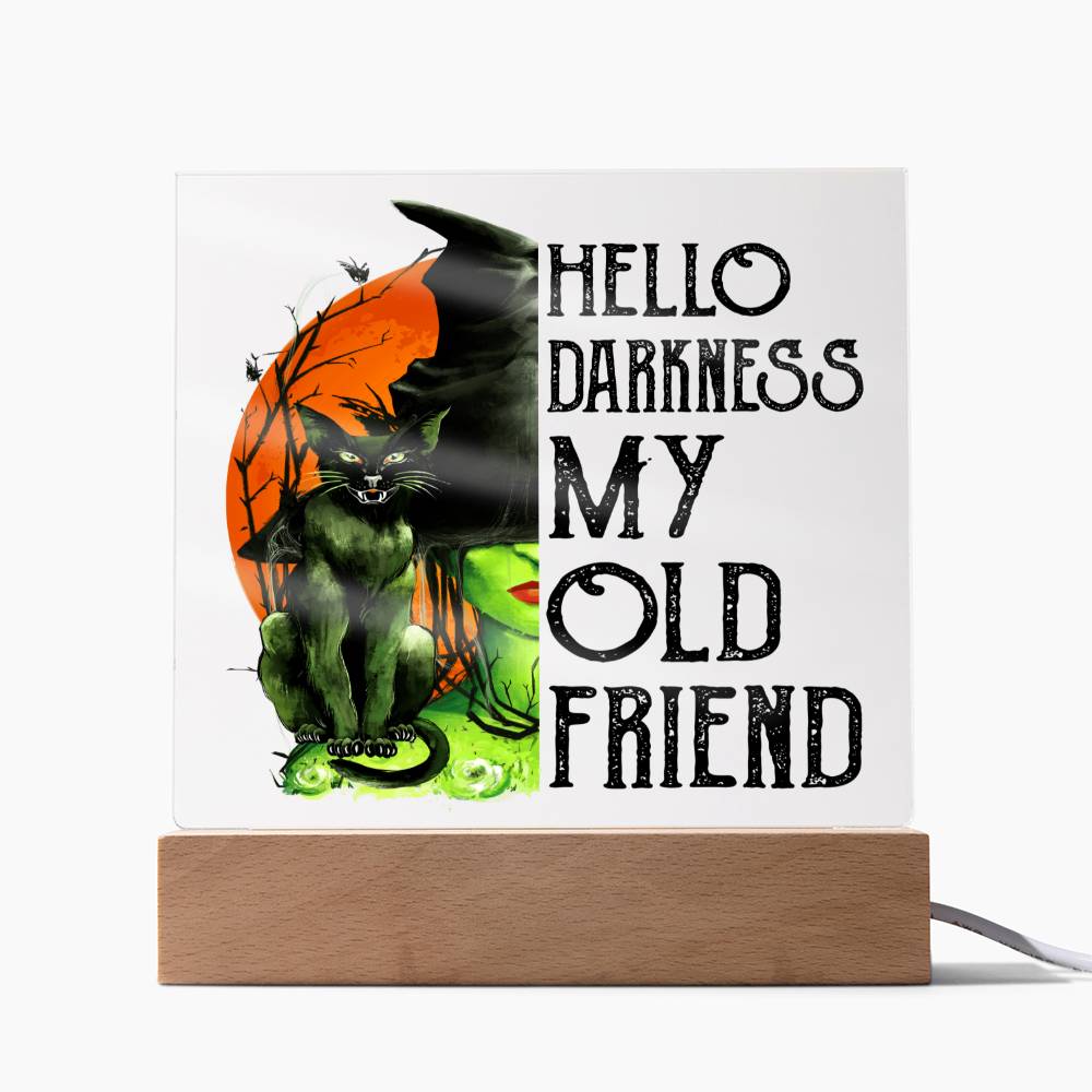 Hello Darkness My Old Friend - Halloween-Themed Acrylic Display Centerpiece