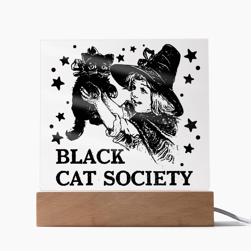 Black Cat Society - Halloween-Themed Acrylic Display Centerpiece