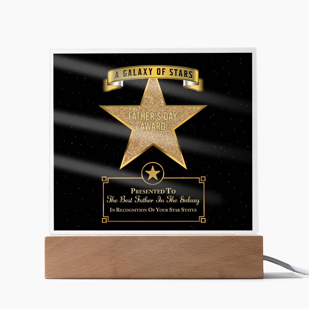 Best Father In The Galaxy - Acrylic Display Centerpiece For Dad