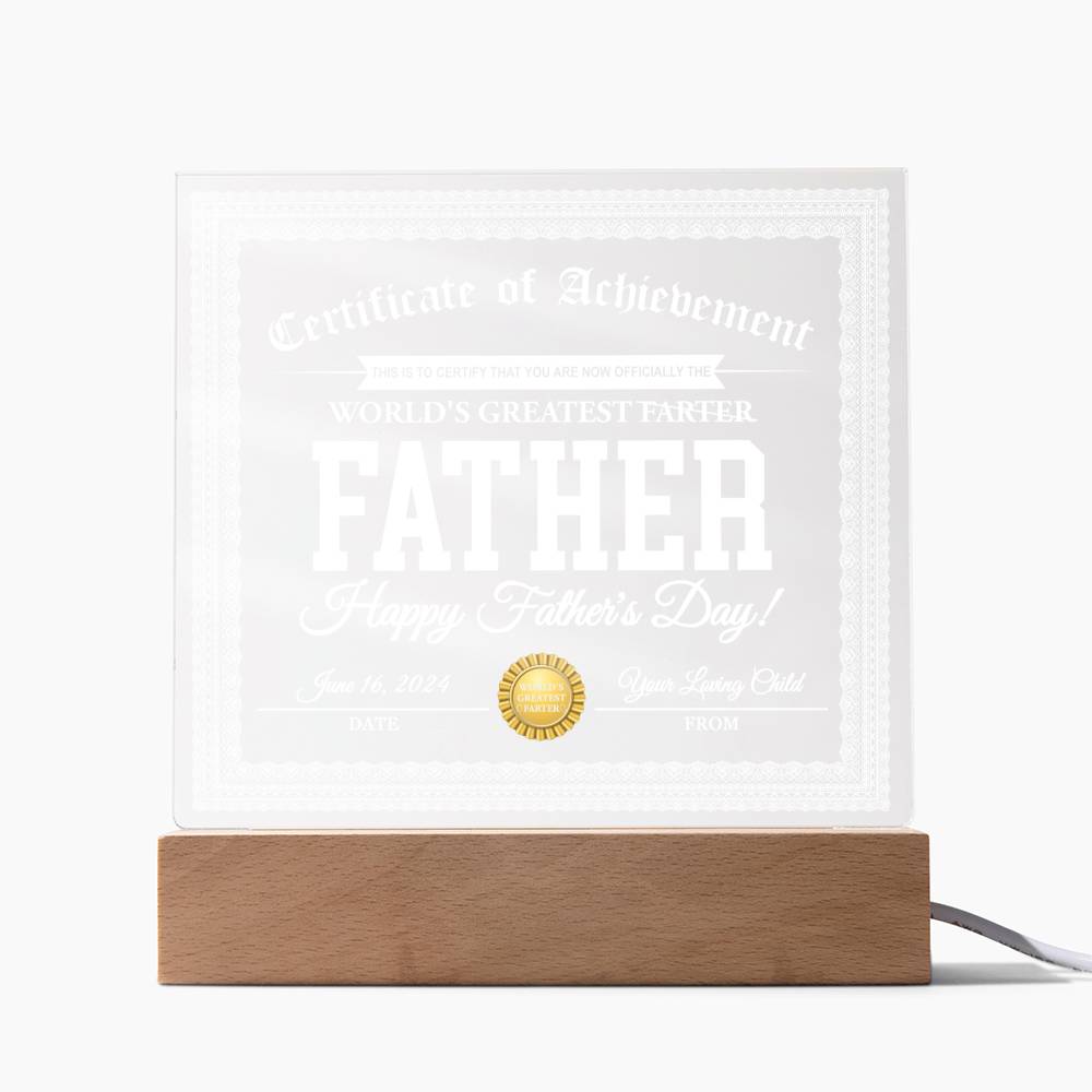 World's Greatest Farter - Acrylic Display Centerpiece For Dad