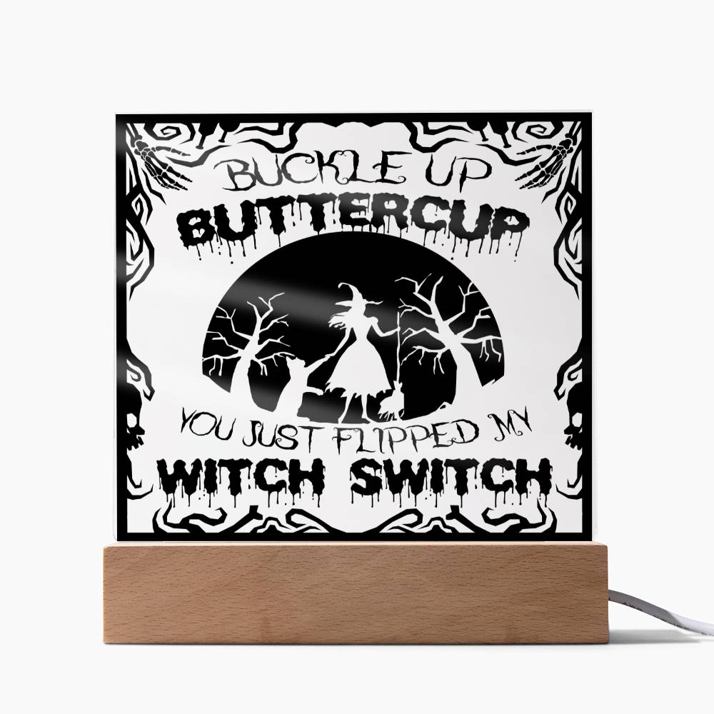 Witch Switch - Halloween-Themed Acrylic Display Centerpiece