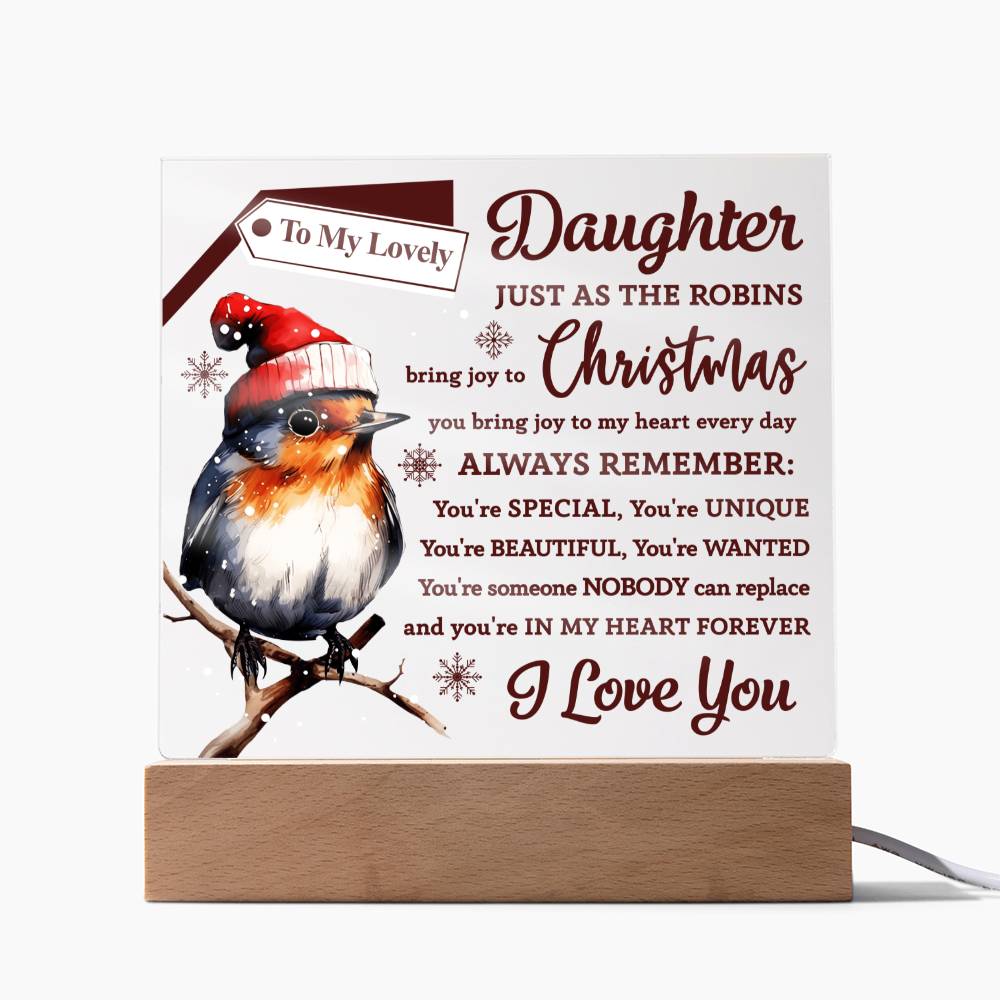 Joy To My Heart - Christmas-Themed Acrylic Display Centerpiece For Your Daughter