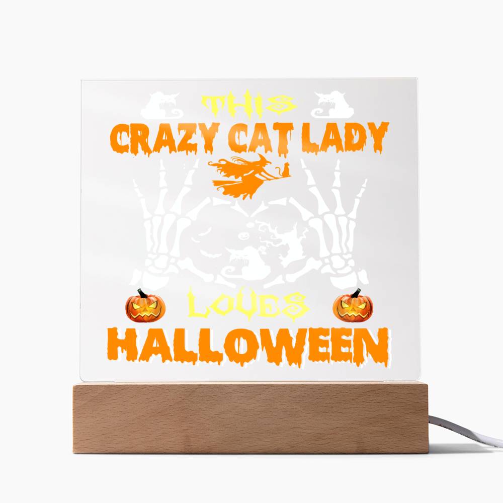 Crazy Cat Lady - Halloween-Themed Acrylic Display Centerpiece