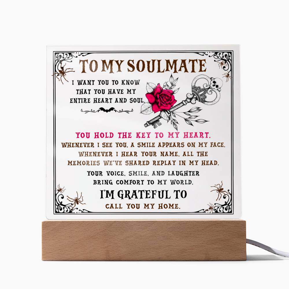 Key To My Heart - Halloween-Themed Acrylic Display Centerpiece For Soulmate