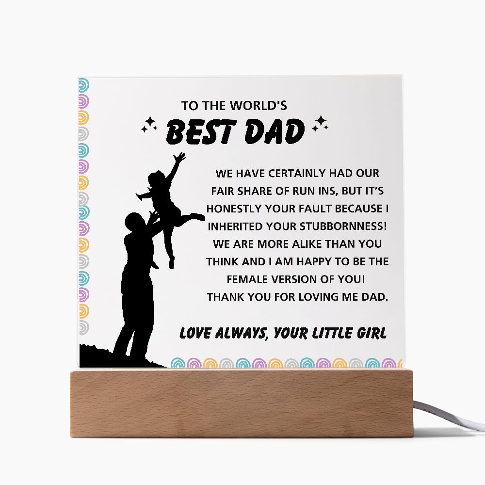 Female Version Of You - Acrylic Display Centerpiece For Dad