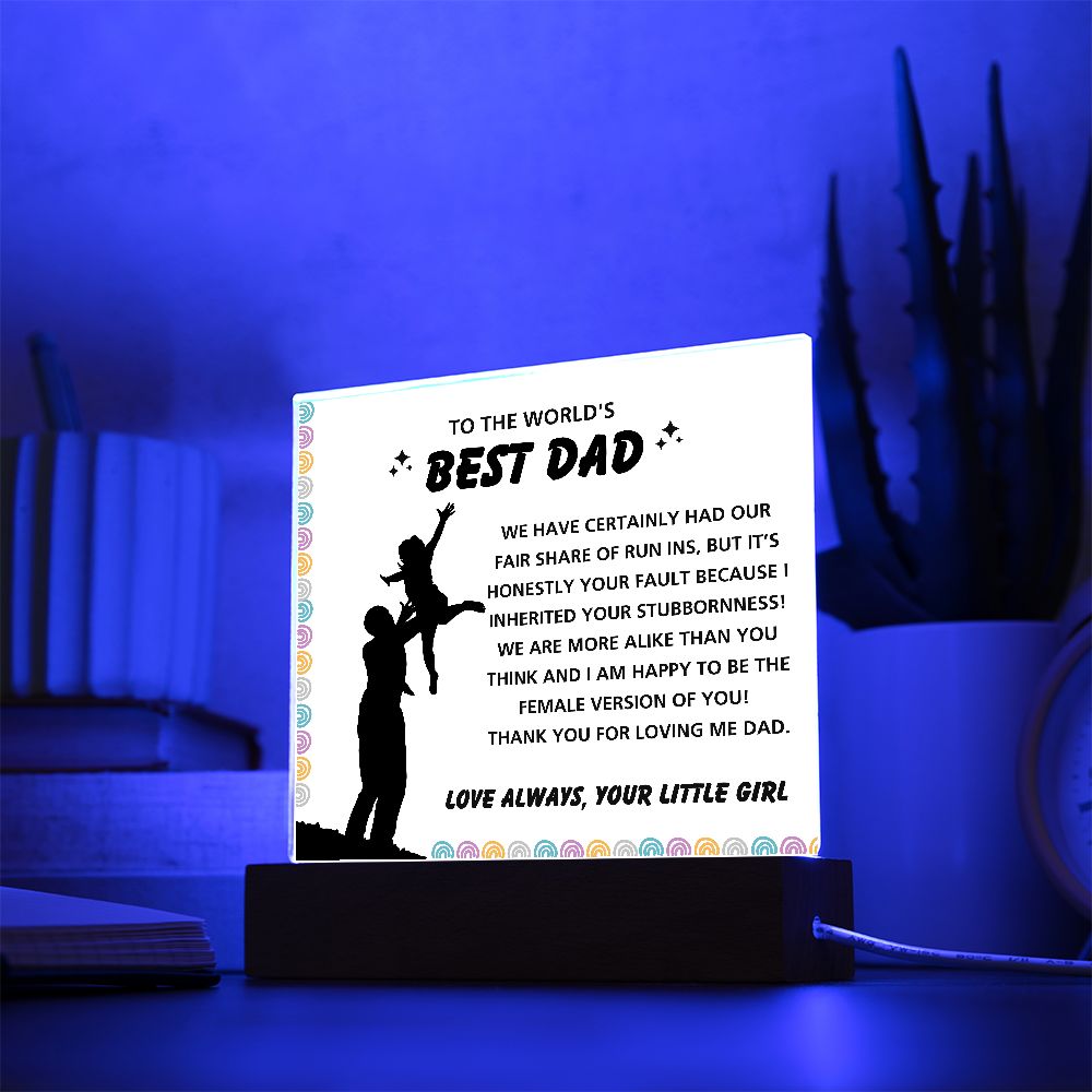 Female Version Of You - Acrylic Display Centerpiece For Dad