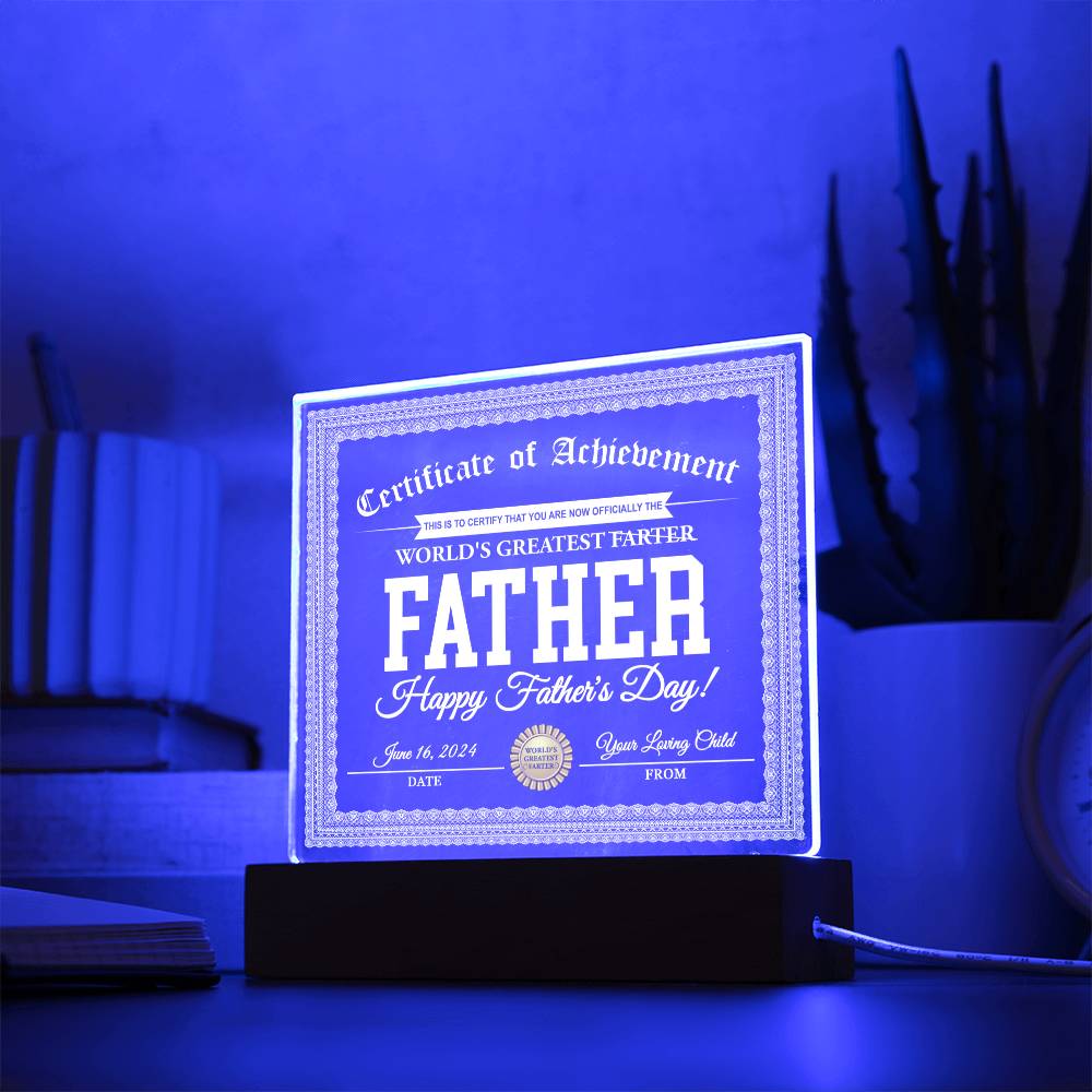 World's Greatest Farter - Acrylic Display Centerpiece For Dad