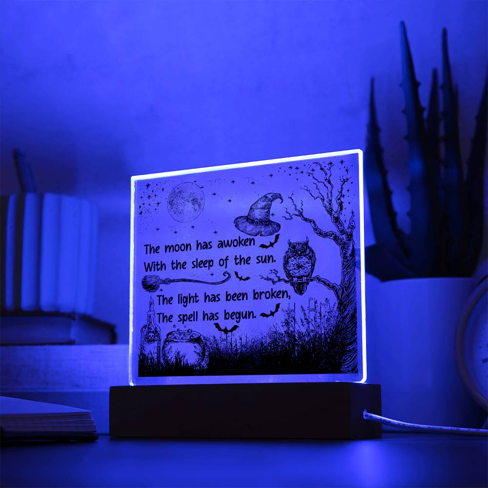 The Spell Has Begun - Halloween-Themed Acrylic Display Centerpiece