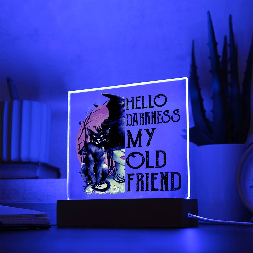 Hello Darkness My Old Friend - Halloween-Themed Acrylic Display Centerpiece