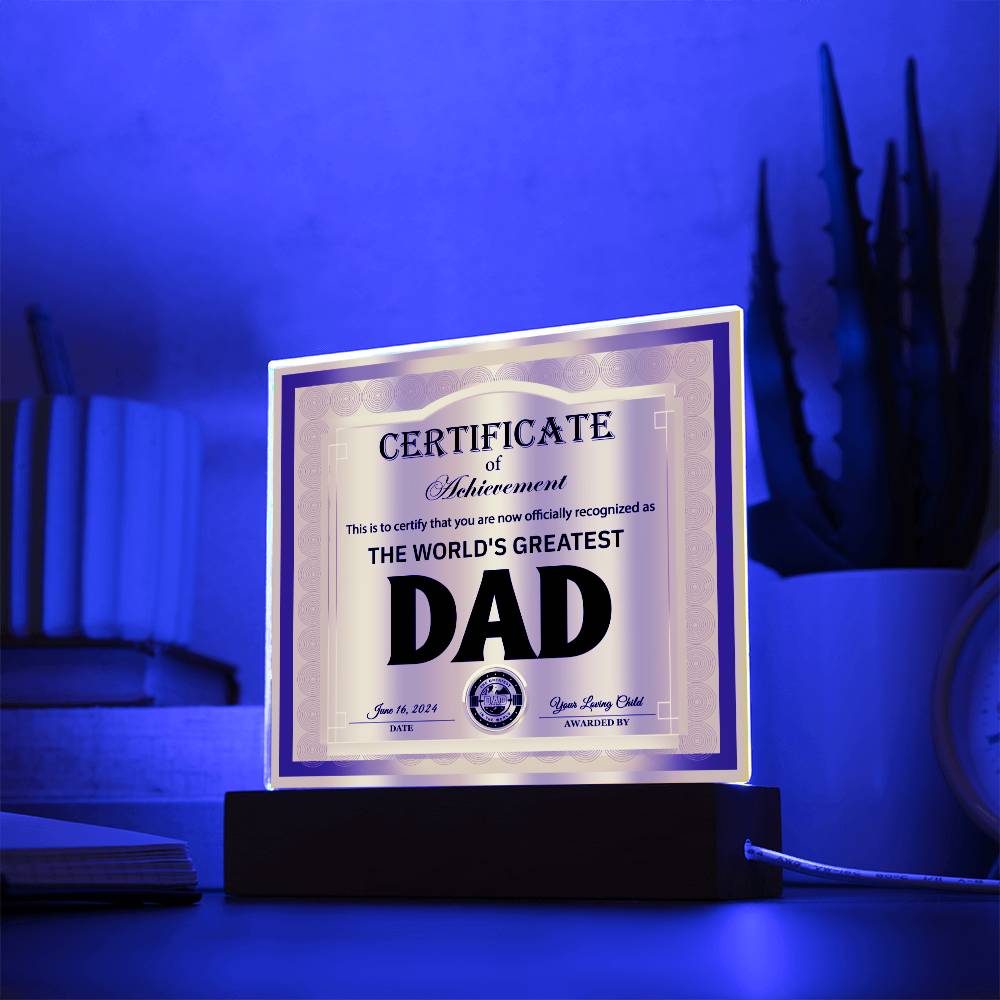 Official Recognition - Acrylic Display Centerpiece For Dad