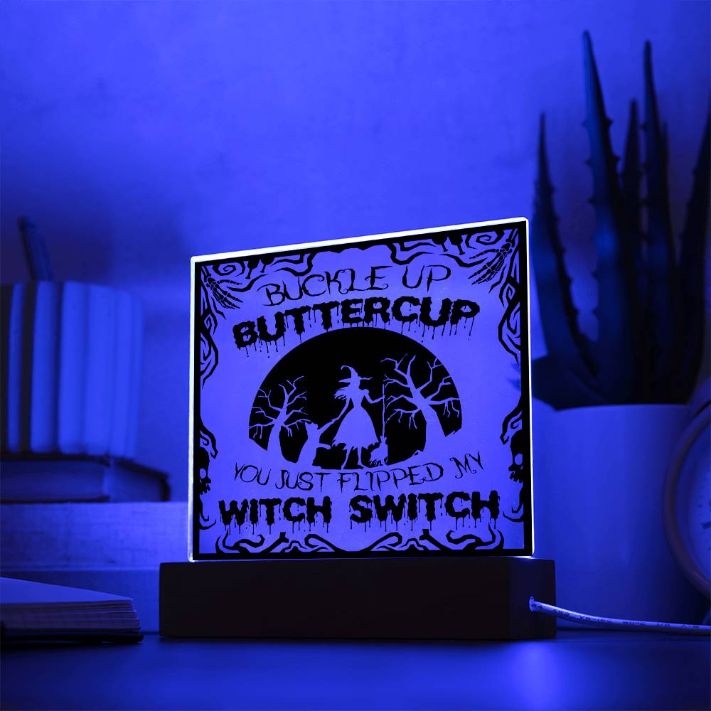 Witch Switch - Halloween-Themed Acrylic Display Centerpiece