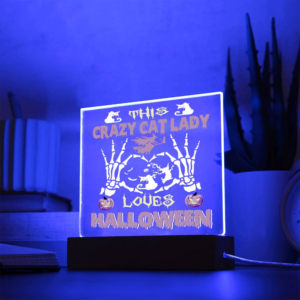 Crazy Cat Lady - Halloween-Themed Acrylic Display Centerpiece