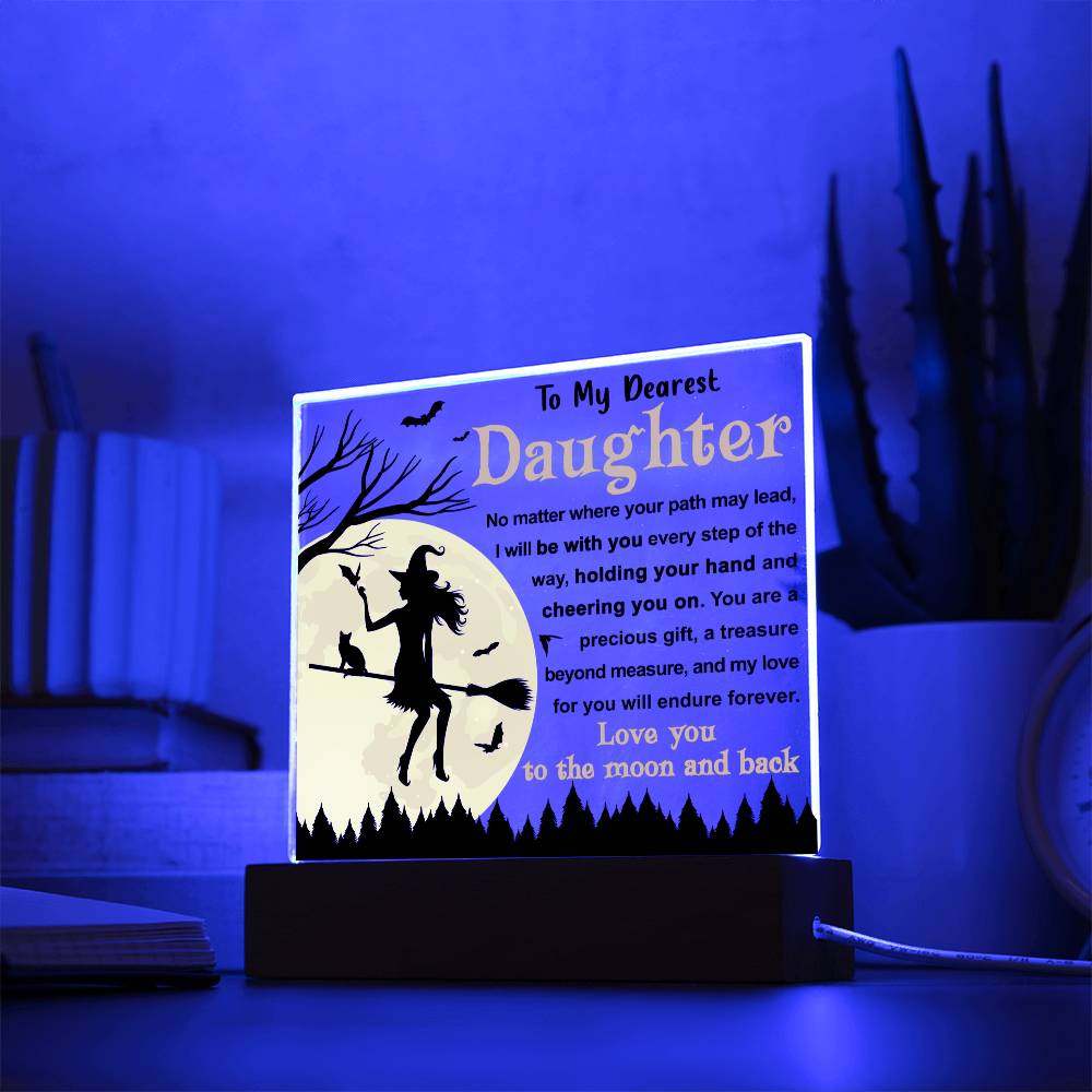 With You Every Step Of The Way - Halloween-Themed Acrylic Display Centerpiece For Daughter