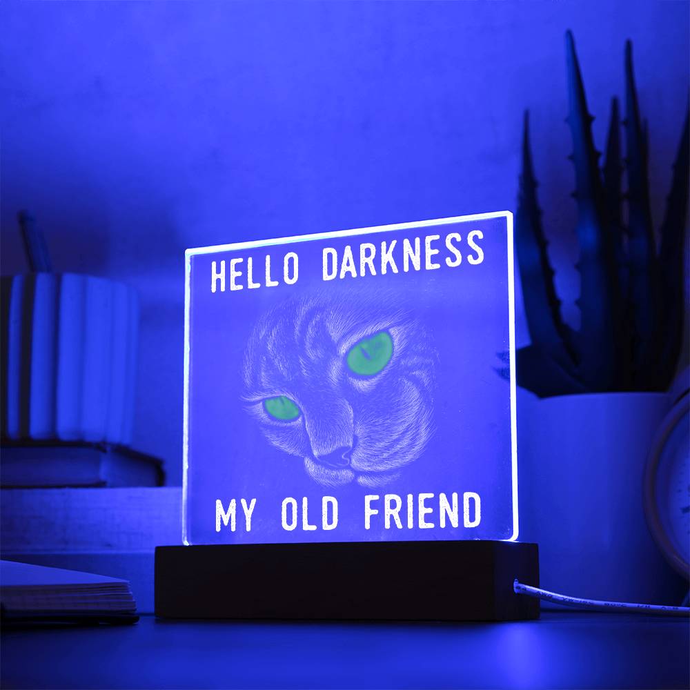 Hello Darkness - Halloween-Themed Acrylic Display Centerpiece