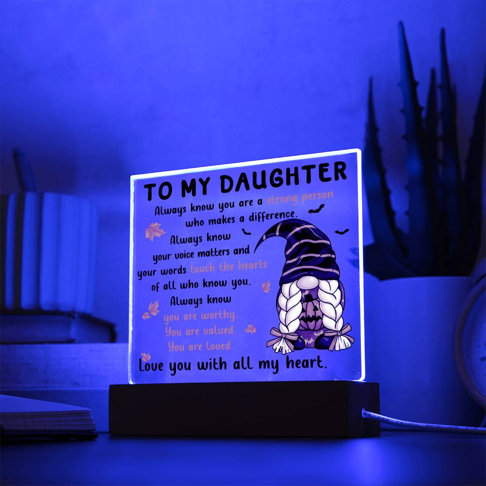 You Are Loved - Halloween/Thanksgiving/Fall-Themed Acrylic Display Centerpiece For Daughter