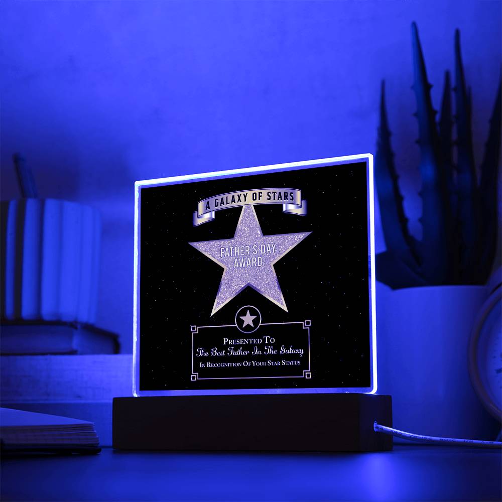 Best Father In The Galaxy - Acrylic Display Centerpiece For Dad