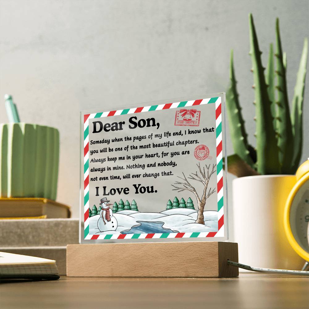 Beautiful Chapters - Christmas-Themed Acrylic Display Centerpiece For Son