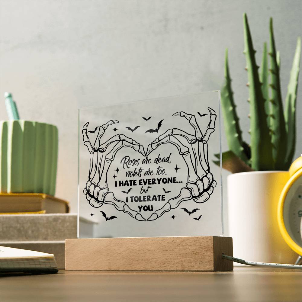 Roses Are Dead - Halloween-Themed Acrylic Display Centerpiece