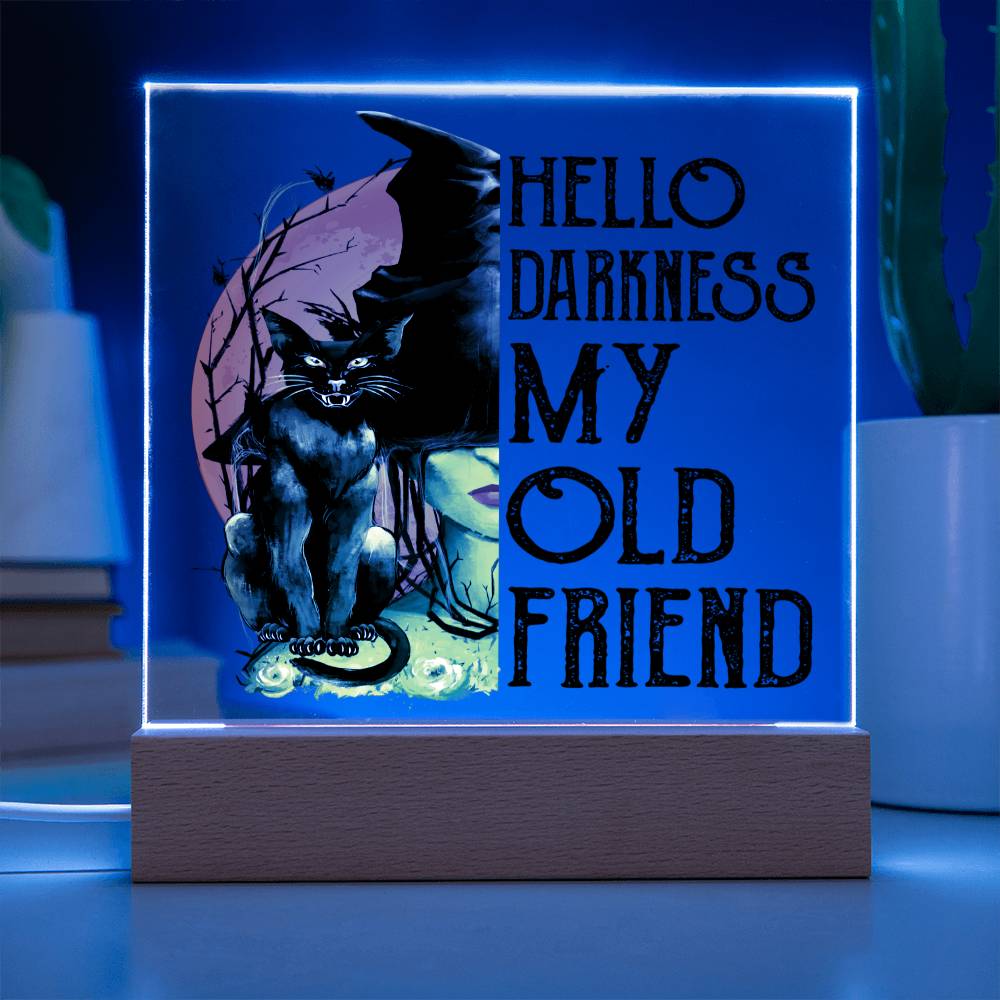 Hello Darkness My Old Friend - Halloween-Themed Acrylic Display Centerpiece