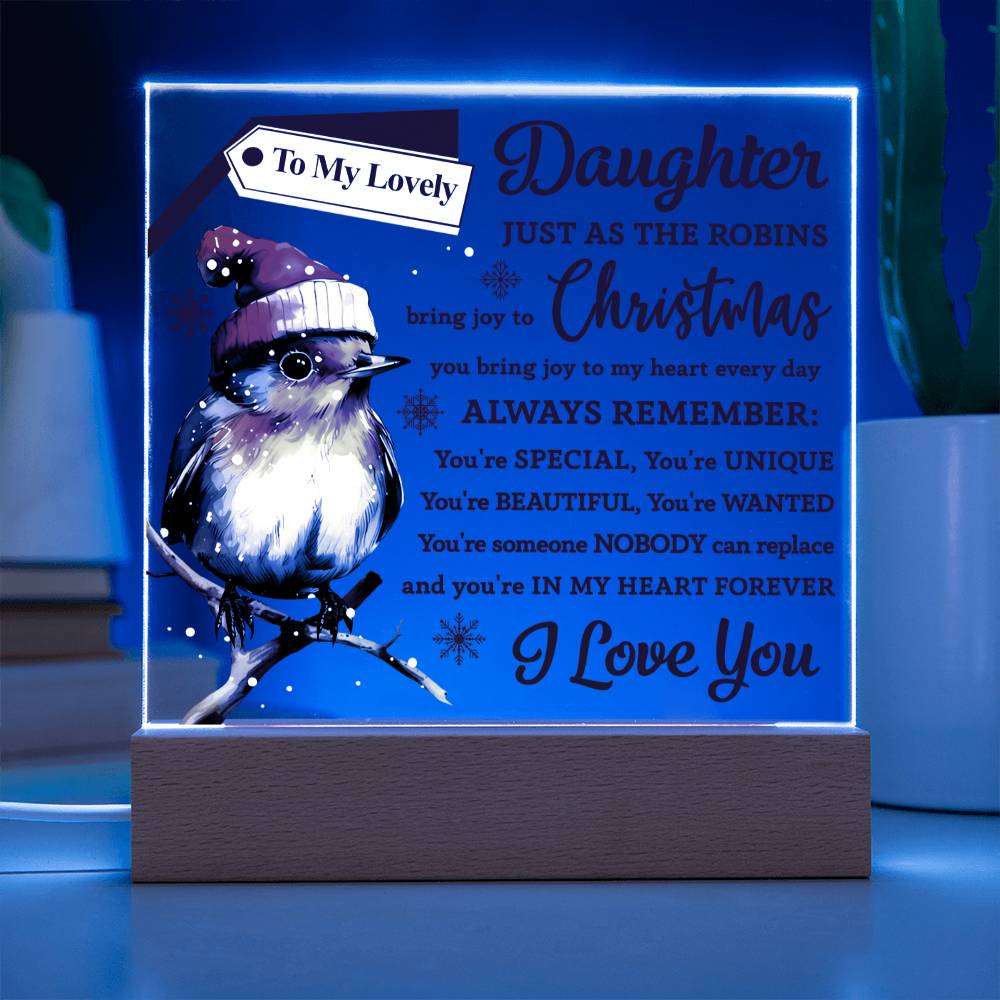 Joy To My Heart - Christmas-Themed Acrylic Display Centerpiece For Your Daughter