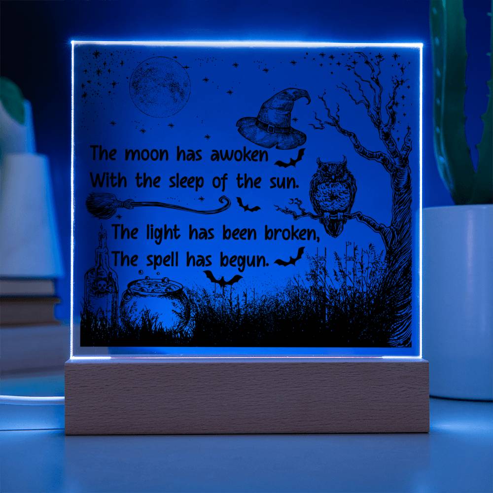 The Spell Has Begun - Halloween-Themed Acrylic Display Centerpiece