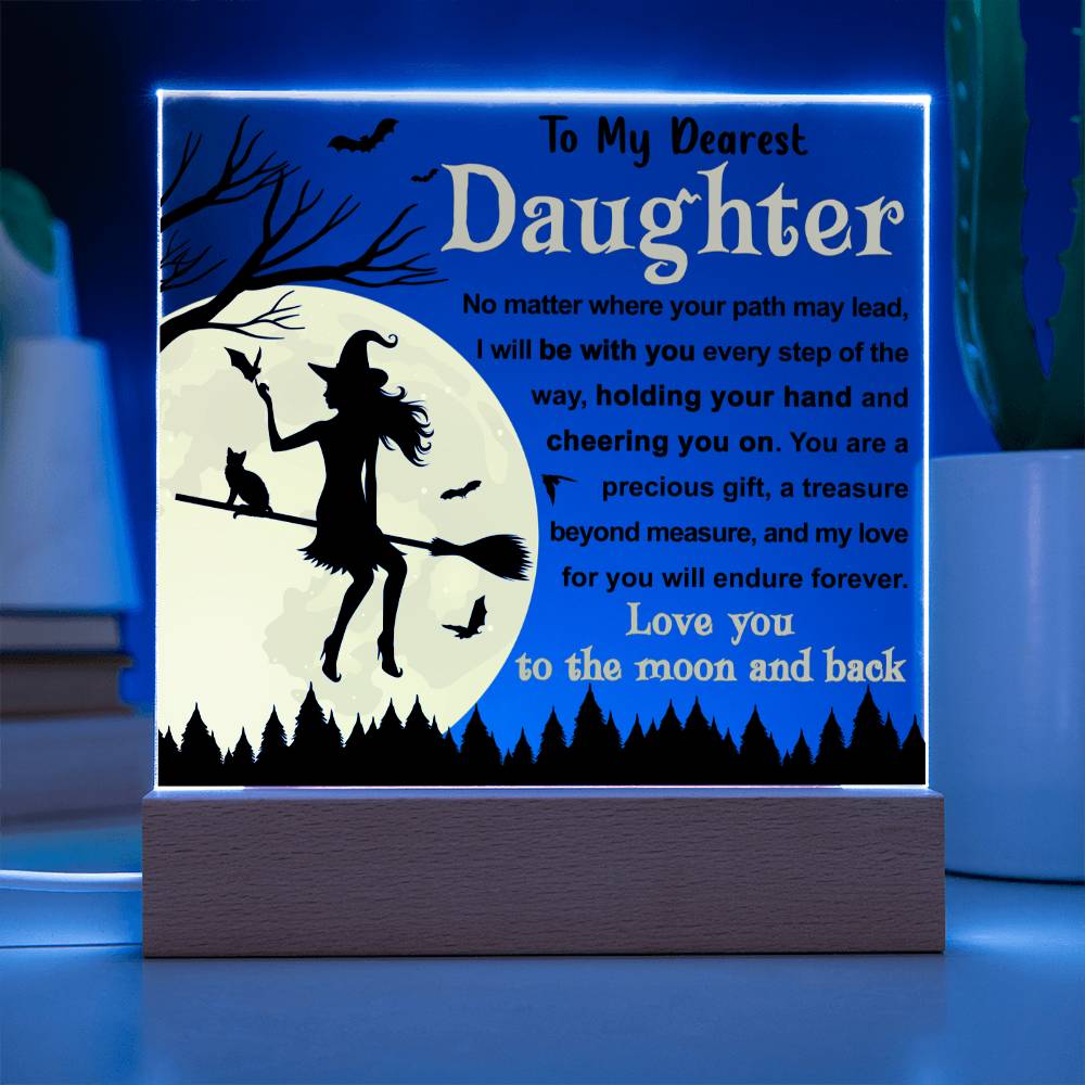 With You Every Step Of The Way - Halloween-Themed Acrylic Display Centerpiece For Daughter