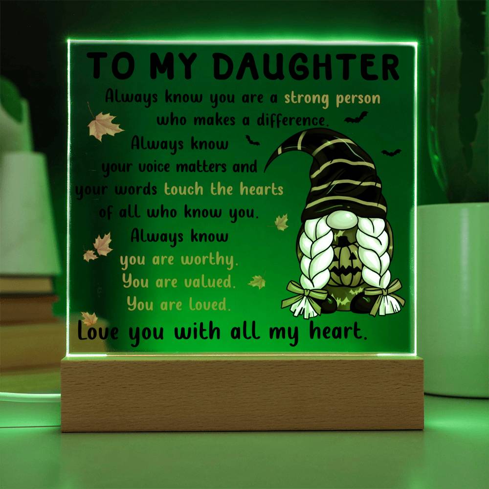 You Are Loved - Halloween/Thanksgiving/Fall-Themed Acrylic Display Centerpiece For Daughter