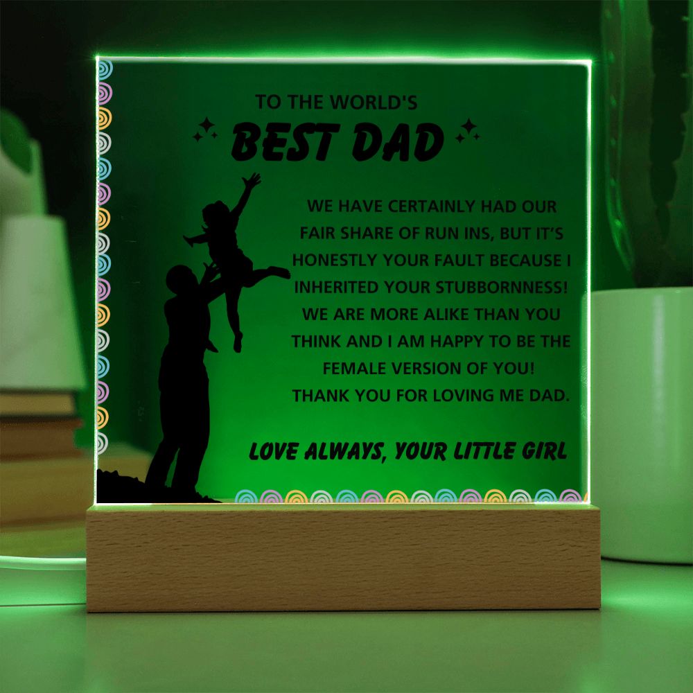 Female Version Of You - Acrylic Display Centerpiece For Dad