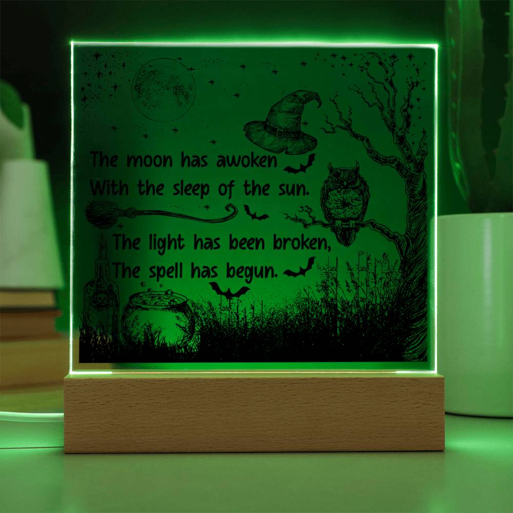 The Spell Has Begun - Halloween-Themed Acrylic Display Centerpiece
