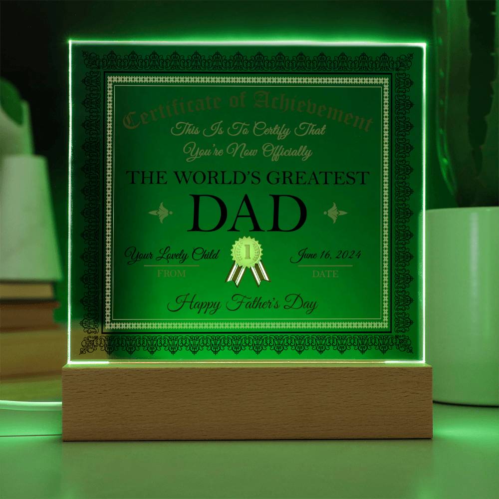 World's Greatest Dad - Acrylic Display Centerpiece For Dad