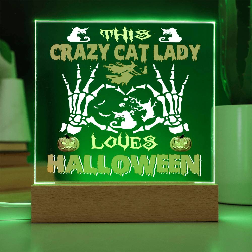 Crazy Cat Lady - Halloween-Themed Acrylic Display Centerpiece