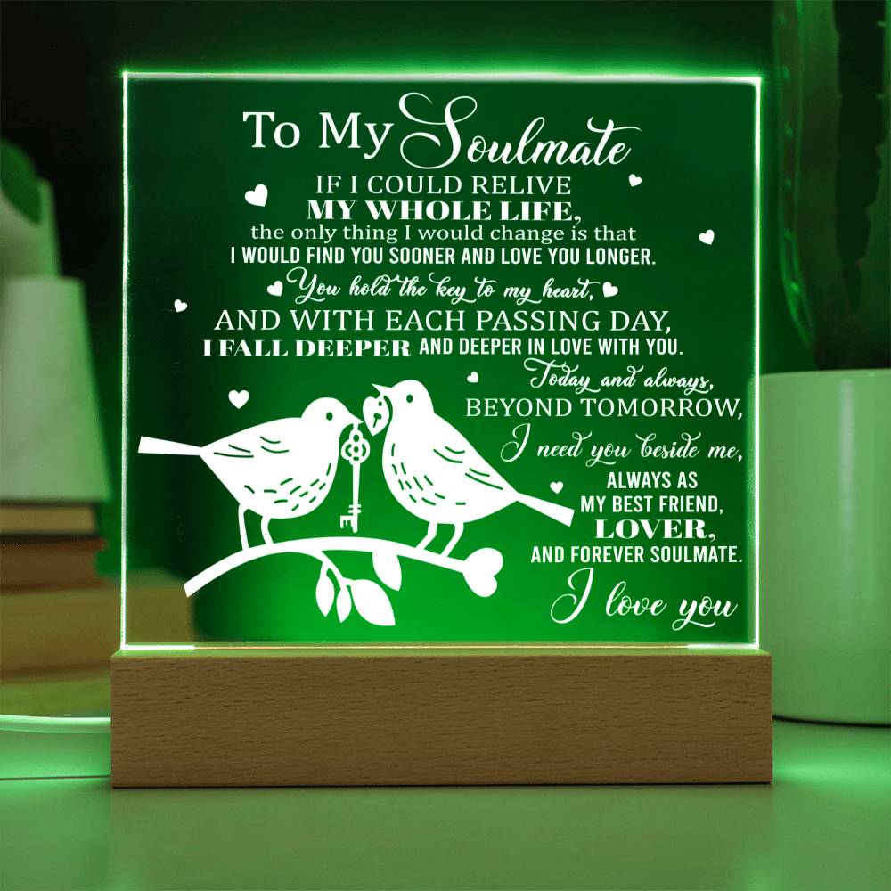 Key To My Heart - Acrylic Display Centerpiece For Soulmate