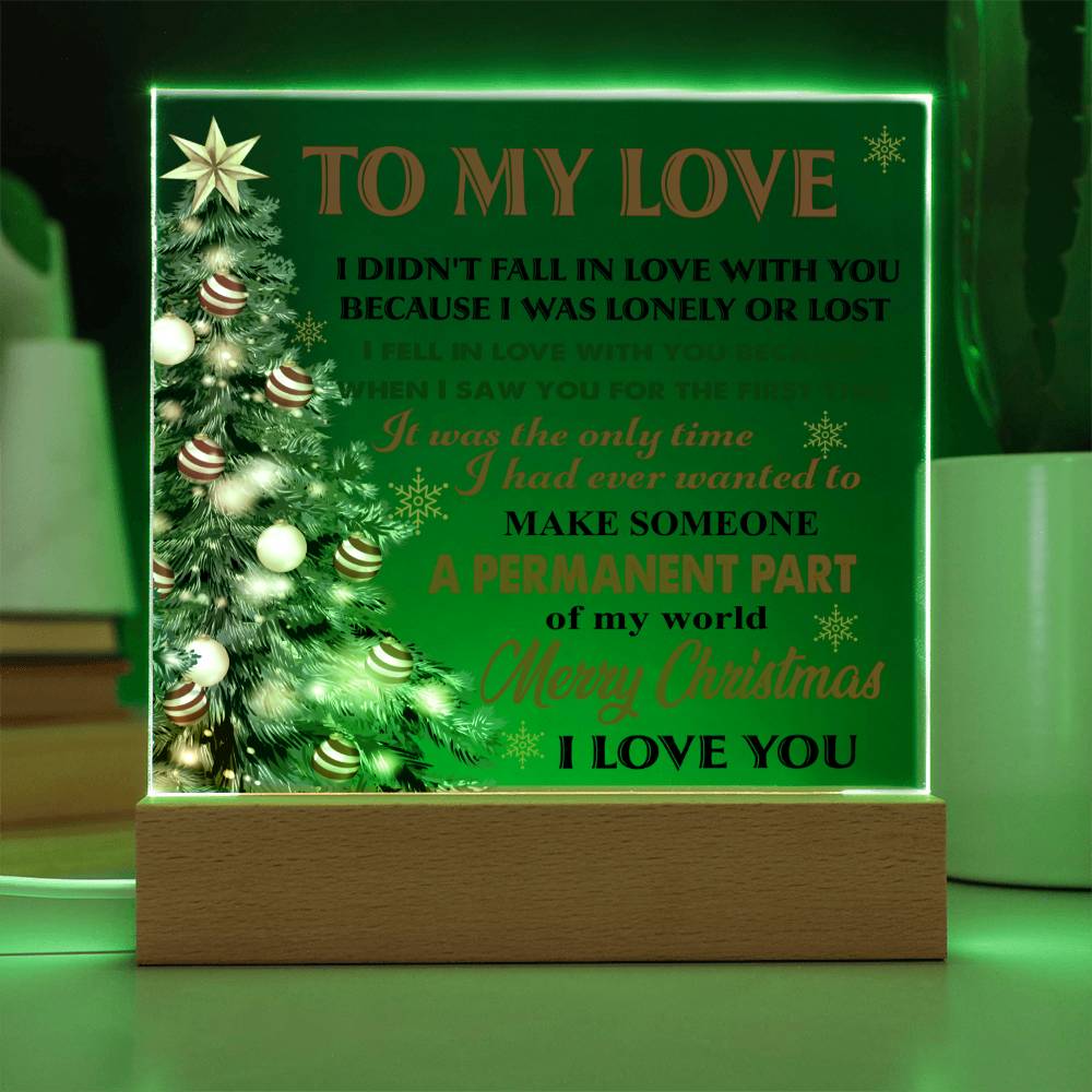 The First Time - Christmas-Themed Acrylic Display Centerpiece For Your Love