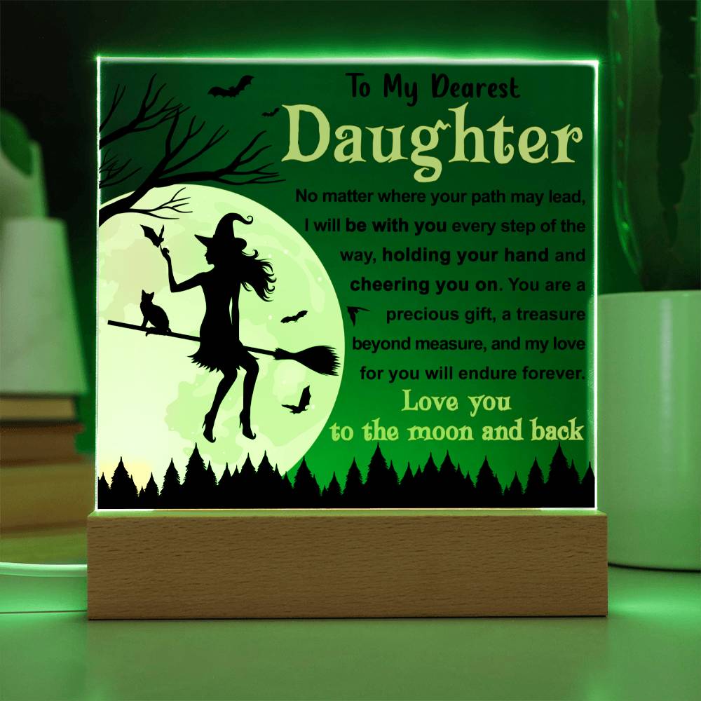 With You Every Step Of The Way - Halloween-Themed Acrylic Display Centerpiece For Daughter