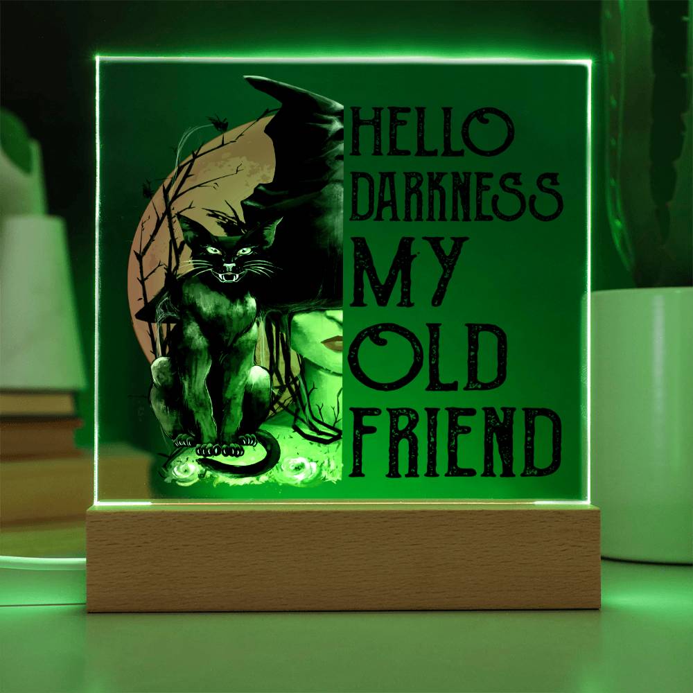 Hello Darkness My Old Friend - Halloween-Themed Acrylic Display Centerpiece