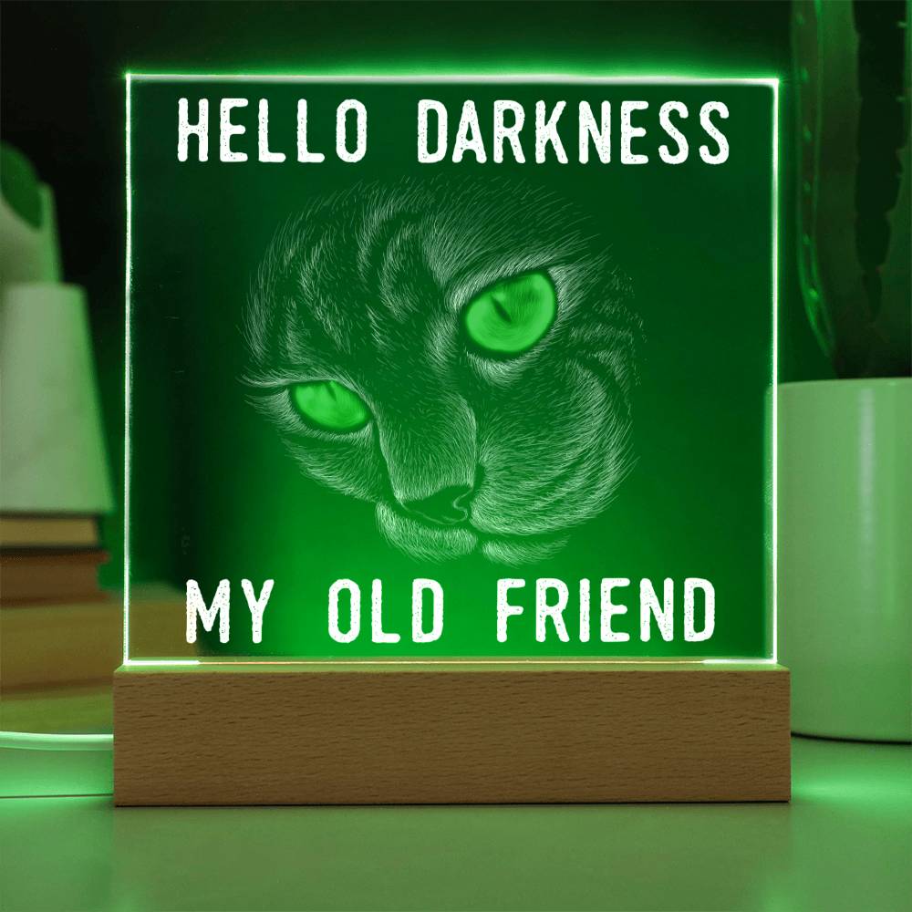 Hello Darkness - Halloween-Themed Acrylic Display Centerpiece