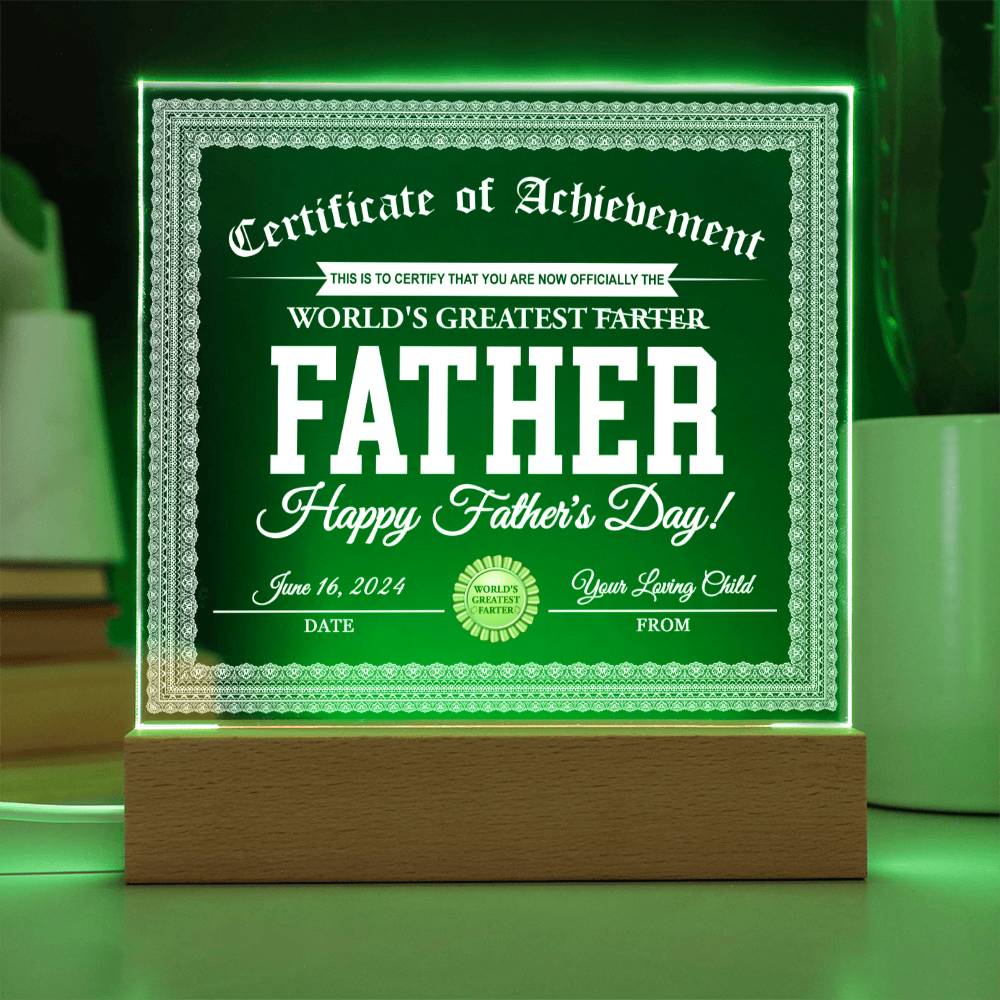 World's Greatest Farter - Acrylic Display Centerpiece For Dad