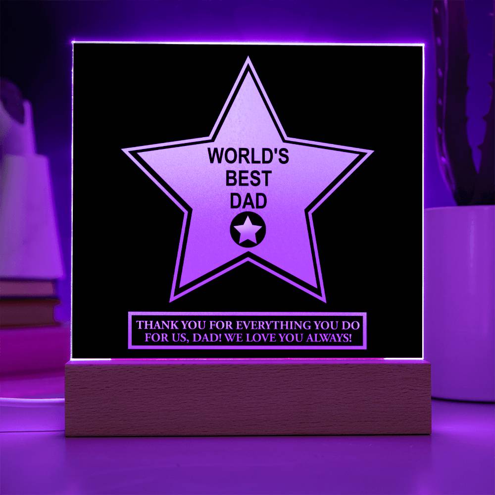 Walk Of Fame - Acrylic Display Centerpiece For Dad