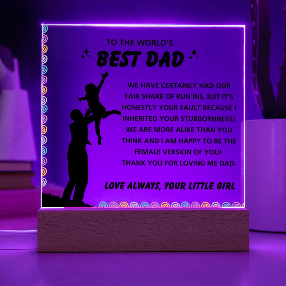 Female Version Of You - Acrylic Display Centerpiece For Dad