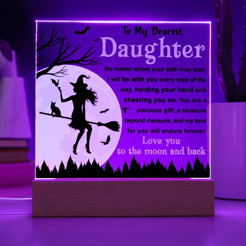 With You Every Step Of The Way - Halloween-Themed Acrylic Display Centerpiece For Daughter