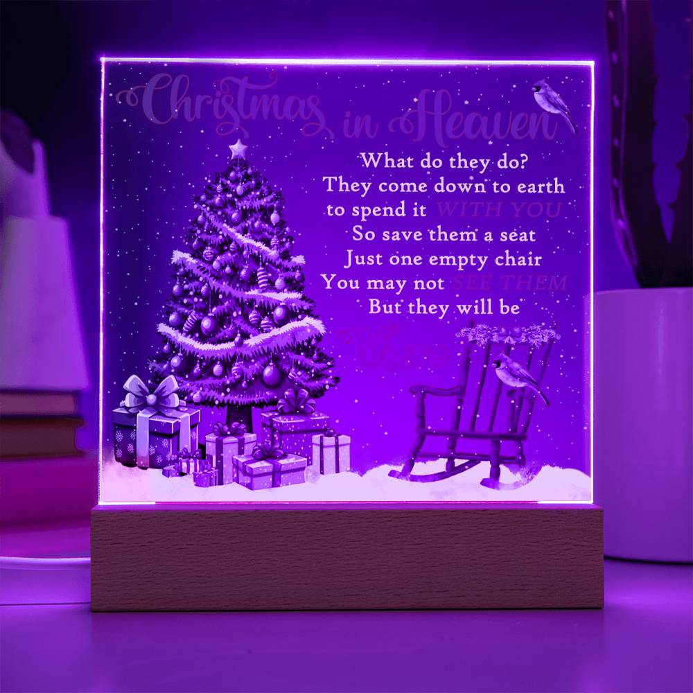 Christmas In Heaven- Christmas-Themed In Memory Of Acrylic Display Centerpiece