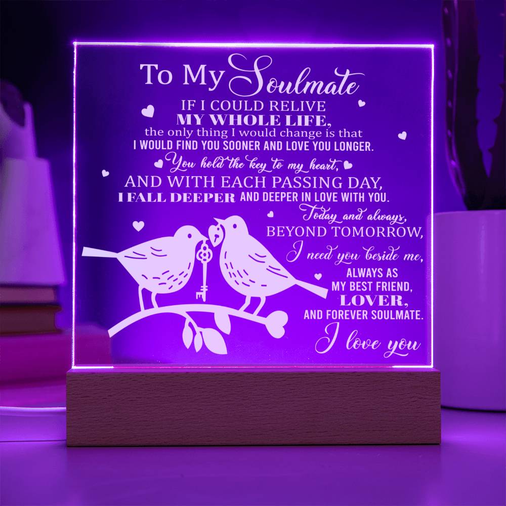 Key To My Heart - Acrylic Display Centerpiece For Soulmate