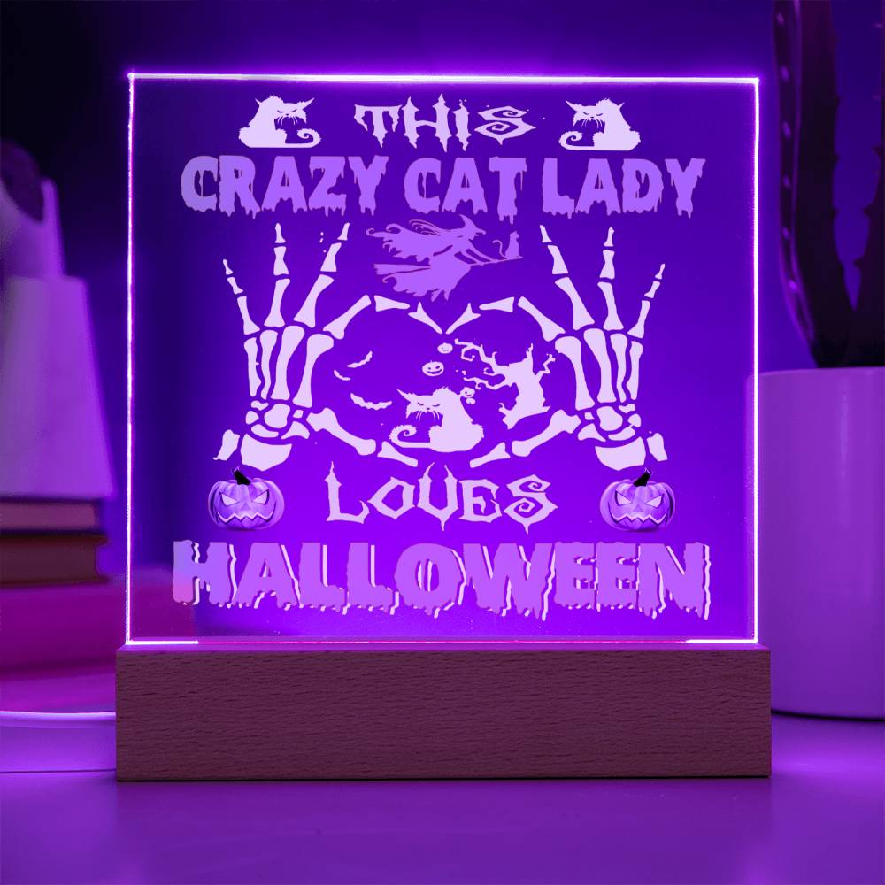 Crazy Cat Lady - Halloween-Themed Acrylic Display Centerpiece