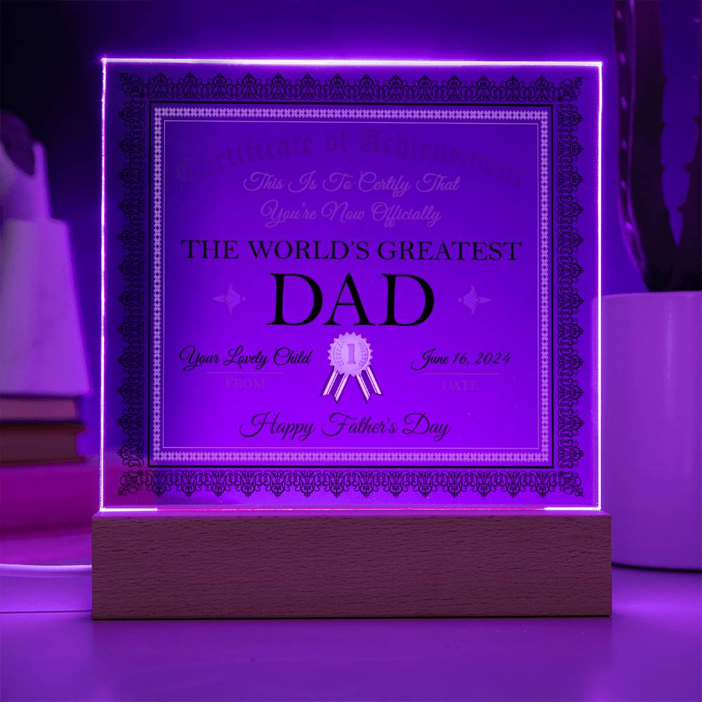 World's Greatest Dad - Acrylic Display Centerpiece For Dad