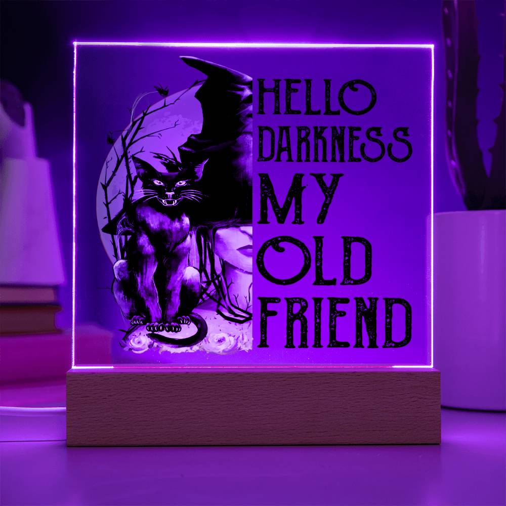 Hello Darkness My Old Friend - Halloween-Themed Acrylic Display Centerpiece