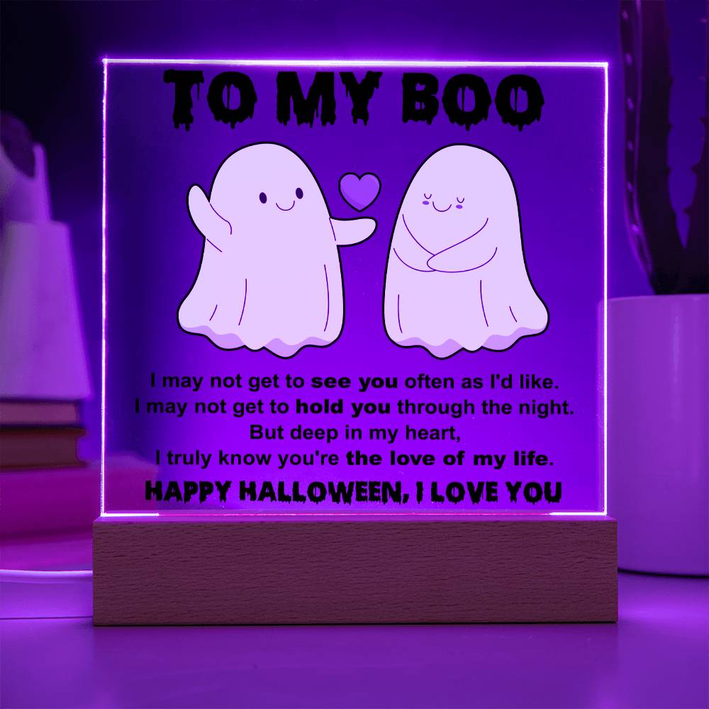 To My Boo - Halloween-Themed Acrylic Display Centerpiece