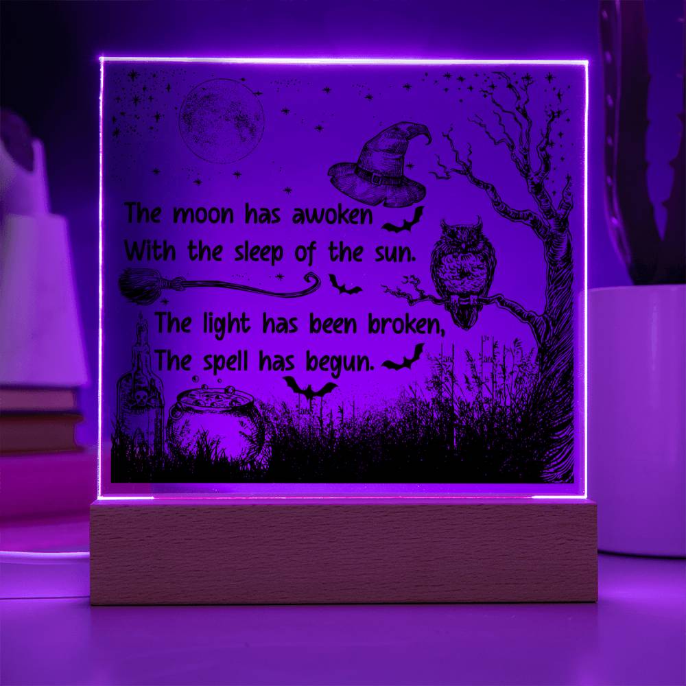 The Spell Has Begun - Halloween-Themed Acrylic Display Centerpiece