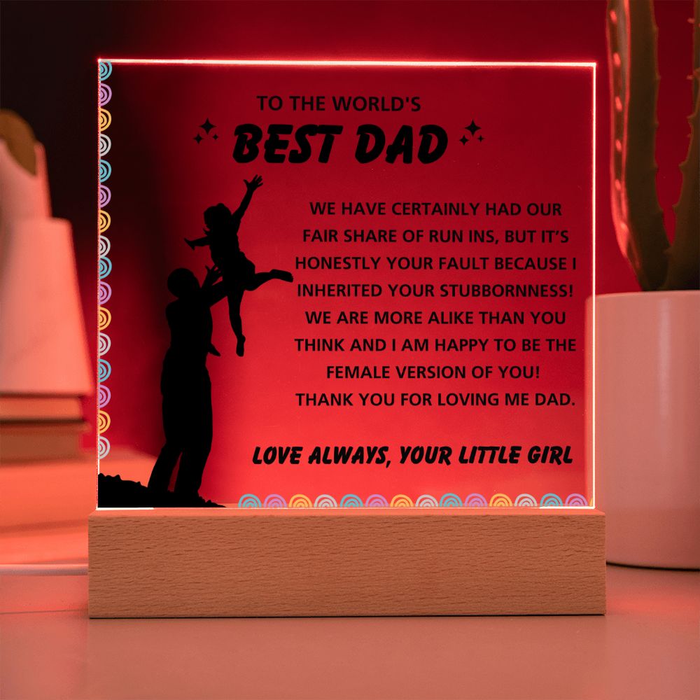 Female Version Of You - Acrylic Display Centerpiece For Dad